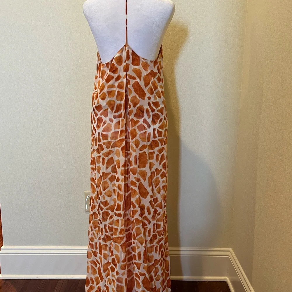 NWOT Giraffe Print Halter Maxi Dress - Picture 3 of 5